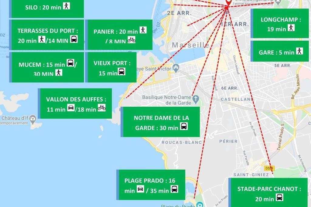Climatise Gare Stcharles 4 Chambres Grand Balcon / Experience-Immo 마르세유 외부 사진